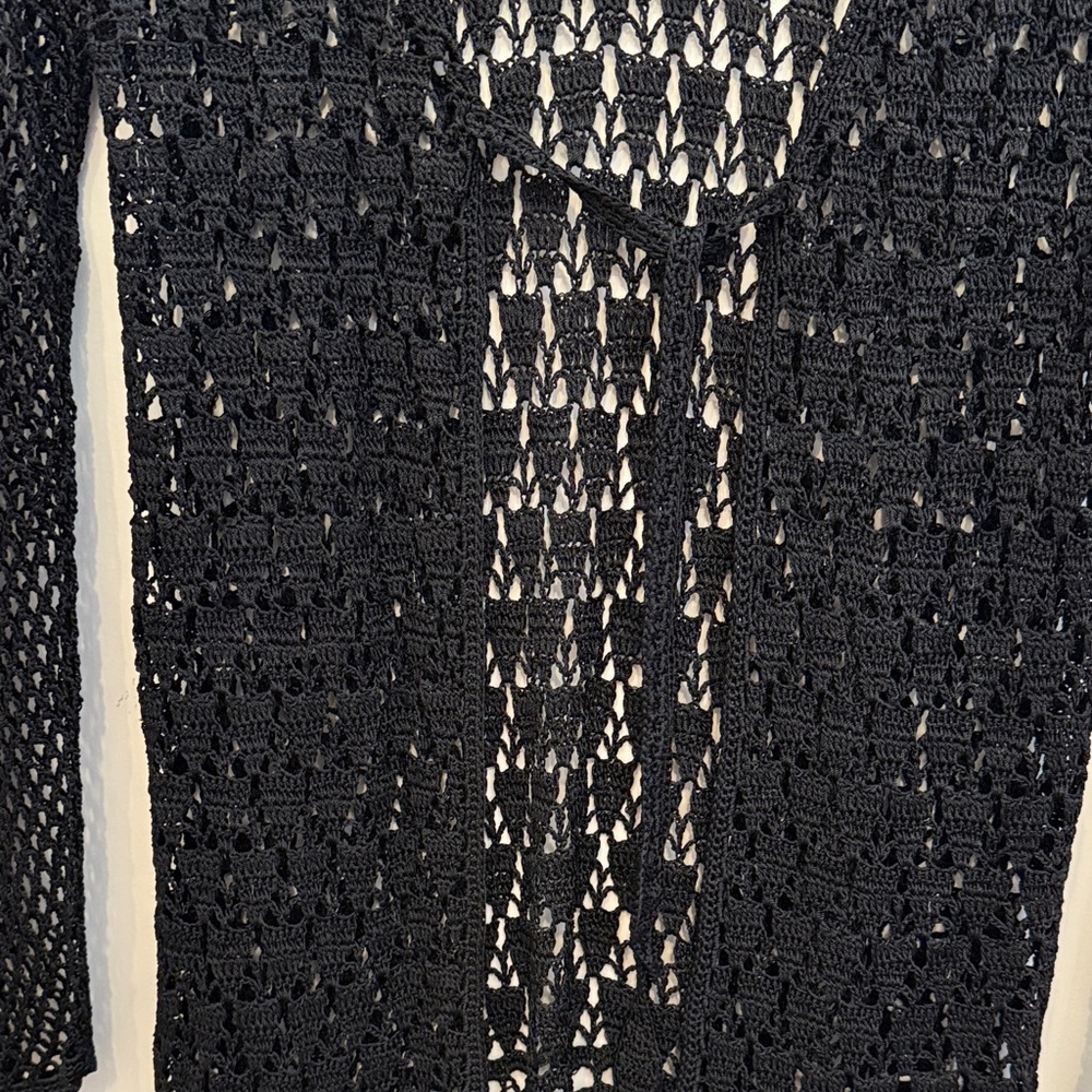 Vintage Dolcedolce by Joe Bloggs Elegant Black Crochet Cardigan - Picture 3 of 8